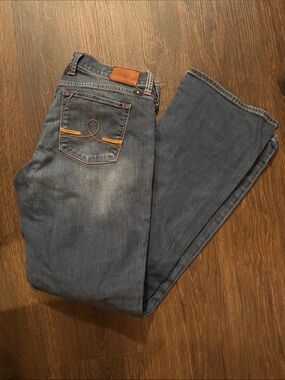 Lucky Brand Women’s Bootcut Jeans in Blue with Brown Accents